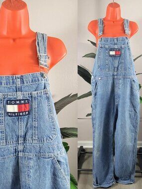 vintage 90s Tommy Hilfiger denim overalls Backstreet Boys light blue 👖